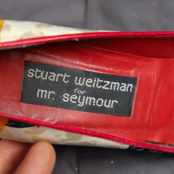 Vintage Heels Womens 8.5 AA Red Pumps Polka Dot 3 Inch Heel Pointed Toe 70s 80s - Picture 9 of 11